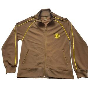 Fossil Brand Jacket Adult Small Brown Full Zip Authentic‎ Track Active Mens